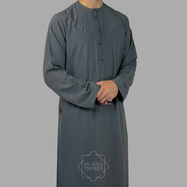 Luxury Cobalt Grey Lightweight Emirati Zibda Thobe