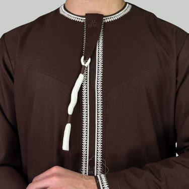 Luxury Chocolate Brown Omani Thobe