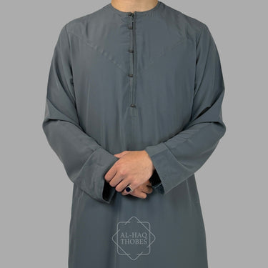 Luxury Cobalt Grey Lightweight Emirati Zibda Thobe