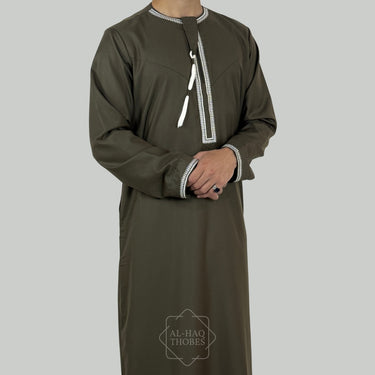 Luxury Olive Green Omani Thobe
