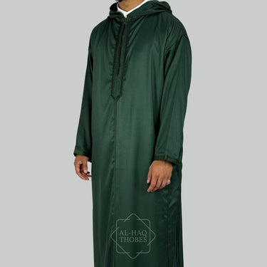 Emerald Green Lightweight Hooded Djellaba for Men