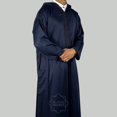 Royal Lightweight Navy Blue Hooded Djellaba