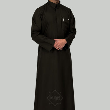 Brown Bunni Collared Thobe | Signature Defined