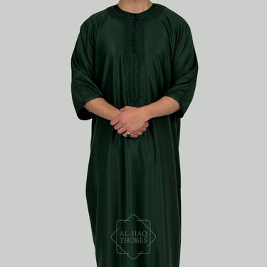 Luxury Emerald Green Zipped Moroccan Gandoura