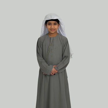 Boys Luxury Mint Green Lightweight Emirati Thobe