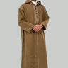 Luxury Caramel Brown Hooded Moroccan Thobe