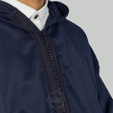 Royal Lightweight Navy Blue Hooded Djellaba