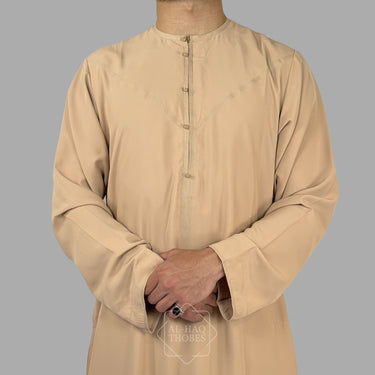 Luxury Sand Beige Lightweight Emirati Zibda Thobe