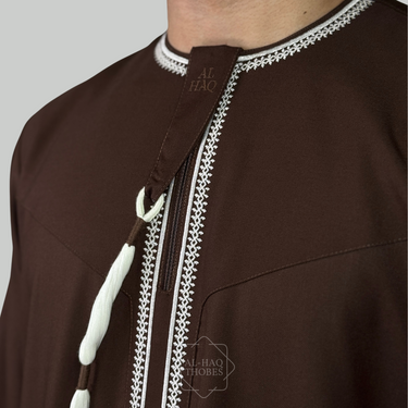 Luxury Chocolate Brown Omani Thobe