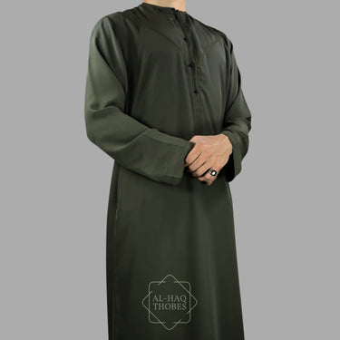 Luxury Olive Green Lightweight Emirati Zibda Thobe
