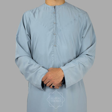 Luxury Sky Blue Lightweight Emirati Zibda Thobe