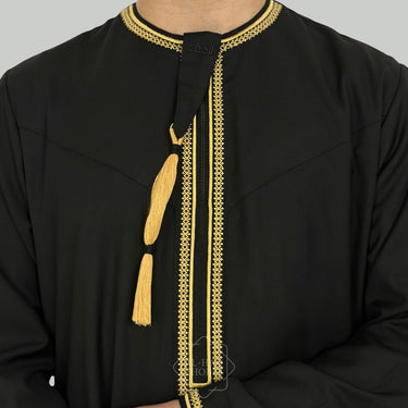 Luxury Black & Gold Omani Thobe