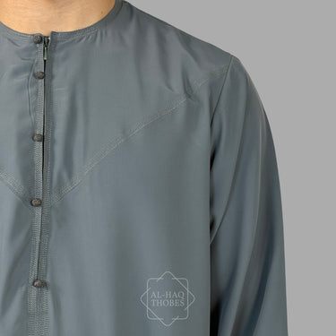 Luxury Cobalt Grey Lightweight Emirati Zibda Thobe