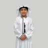 Boy's Luxury White & Black Omani Thobe