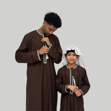Boy's Luxury Chocolate Brown Omani Thobe