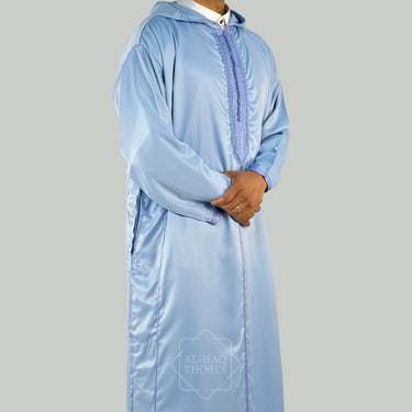 Royal Lightweight Sky Blue Hooded Djellaba
