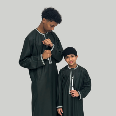 Boy's Luxury Emerald Green Omani Thobe