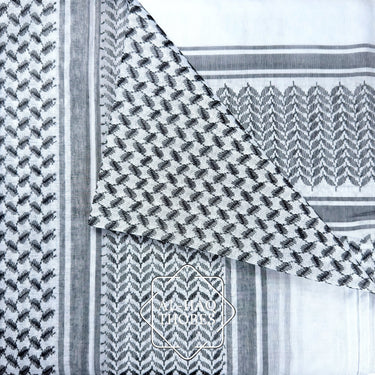 Premium Black and White Shemagh Scarf