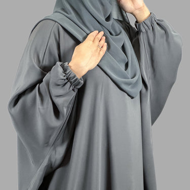 Premium Storm Grey Butterfly Abaya