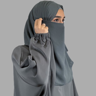 Premium Storm Grey Butterfly Abaya