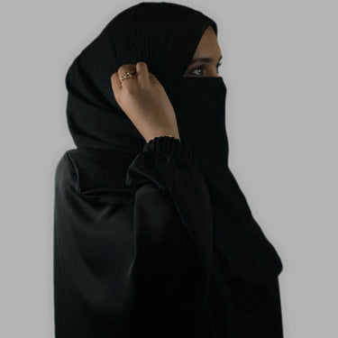 Premium Obsidian Black Butterfly Abaya