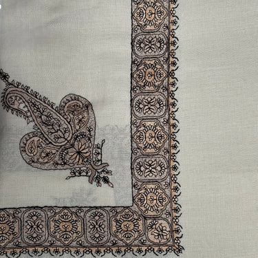 Luxury Oat Beige Embroidered Yemeni Shemagh