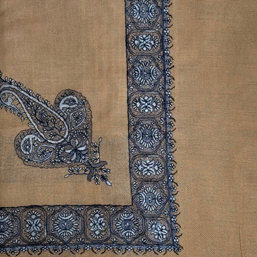 Luxury Cocoa Beige Embroidered Yemeni Shemagh
