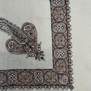 Luxury Cream Beige Embroidered Yemeni Shemagh