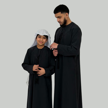Boy's Luxury Black Lightweight Zibda Emirati Thobe