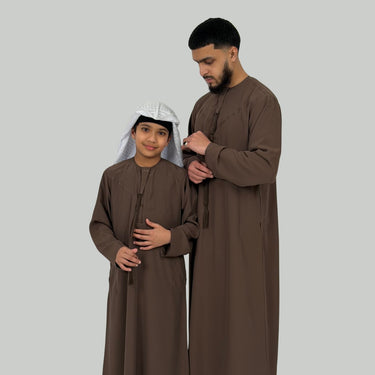 Boy's Luxury Cocoa Brown Lightweight Zibda Emirati Thobe