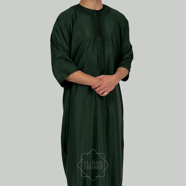 Luxury Emerald Green Zipped Moroccan Gandoura