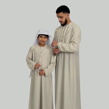 Boy's Luxury Cream Latte Lightweight Zibda Emirati Thobe