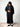 Luxury Coal Black hooded Moroccan djellaba – view 2