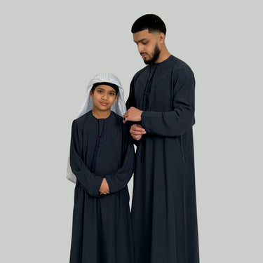 Boy's Luxury Midnight Blue Lightweight Zibda Emirati Thobe