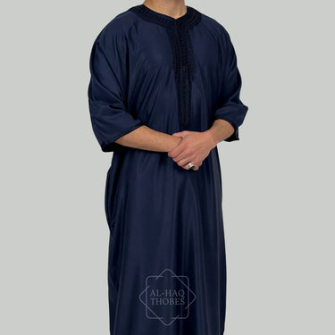 Luxury Ocean Blue Zipped Moroccan Gandoura