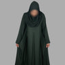 Al-Haq Hayaat Forest Green Closed Pleated Abaya
