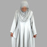 Al-Haq Hayaat Light Grey Closed Pleated Abaya