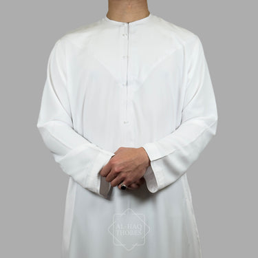 Luxury White Zibda Lightweight Emirati Thobe