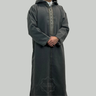 Luxury Shadow Grey Hooded Moroccan Thobe